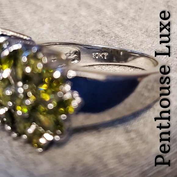 FINAL RESTOCK!! Green Peridot Cluster Cocktail Ring - Picture 5 of 6
